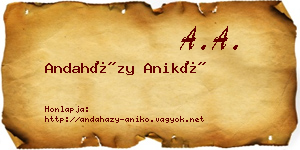 Andaházy Anikó névjegykártya